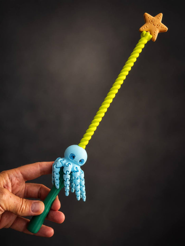 Spinning magic octopus wand