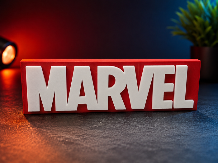Marvel Logo Wall Decor – 3D Printed Display Sign